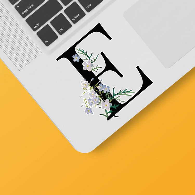 استیکر لپ تاپ و موبایل بووم طرح حروف انگلیسی مدل E کد 02