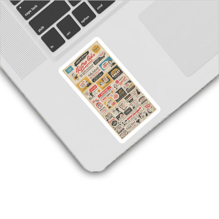 استیکر لپ تاپ و موبایل گوفی طرح تبلیغات قدیمی مدل Old fashion 1