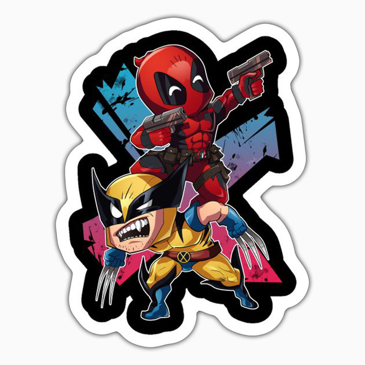 استیکر لپ تاپ و موبایل بووم طرح Marvel مدل Dead Pool.Wolverine کد ZX063