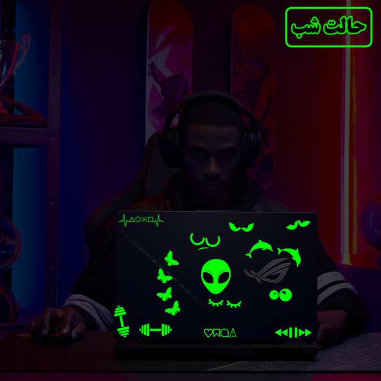 استیکر لپ تاپ مدل شب نما طرح چشم کد CK بسته شش عددی