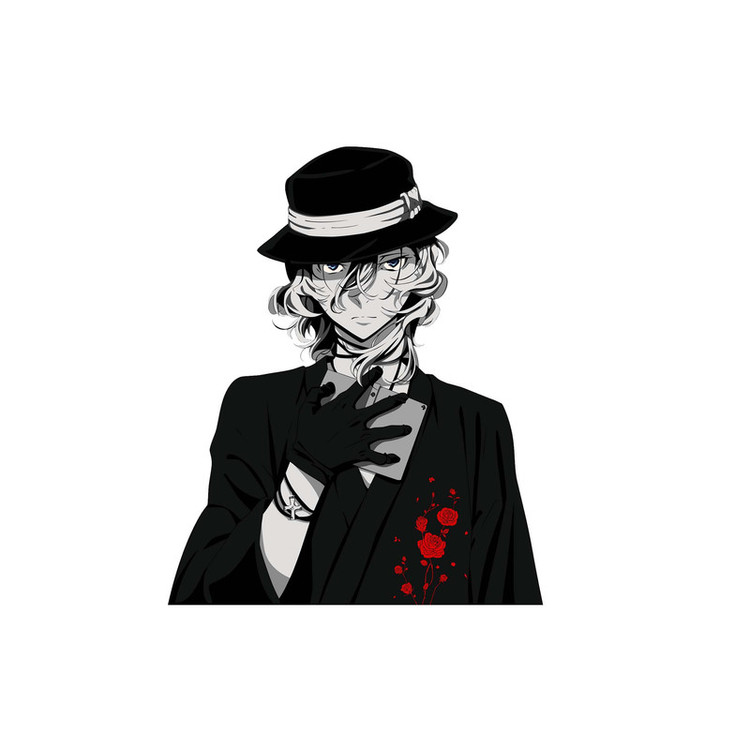 استیکر لپ تاپ و موبایل مدل انیمه طرح سگهای ولگرد بانگو چویا ناکاهارا Bungo Stray Dogs Chuya Nakahara کد 3206