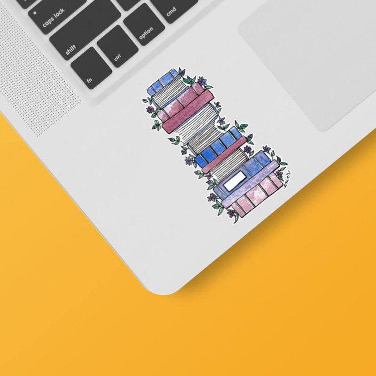 استیکر لپ تاپ و موبایل بووم طرح کتاب کد 111