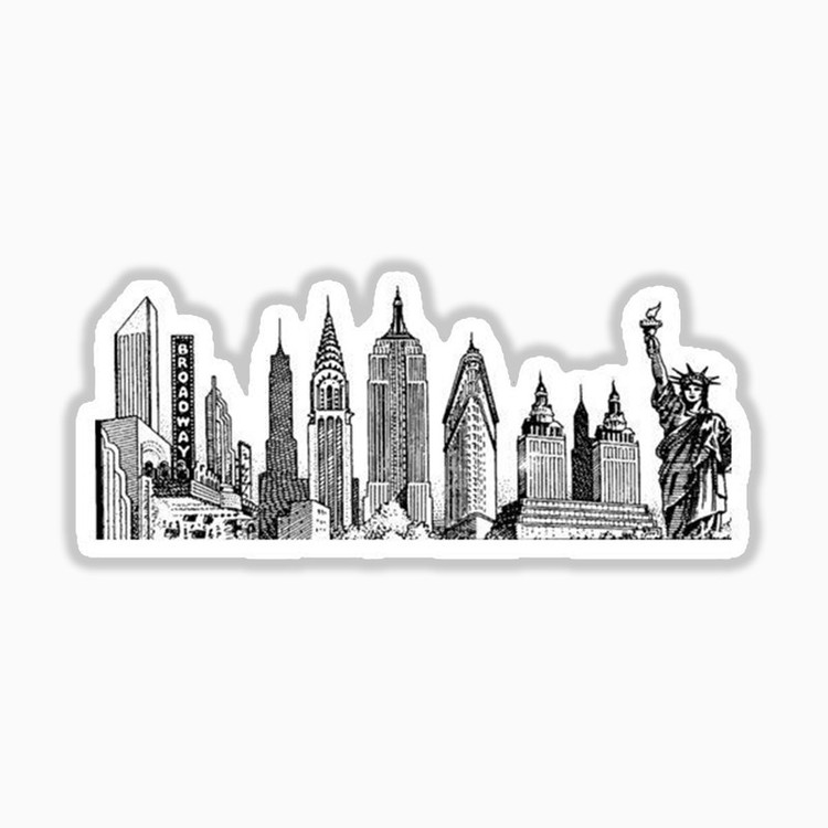 استیکر لپ تاپ و موبایل بووم طرح شهر بزرگ مدل NYC کد 152
