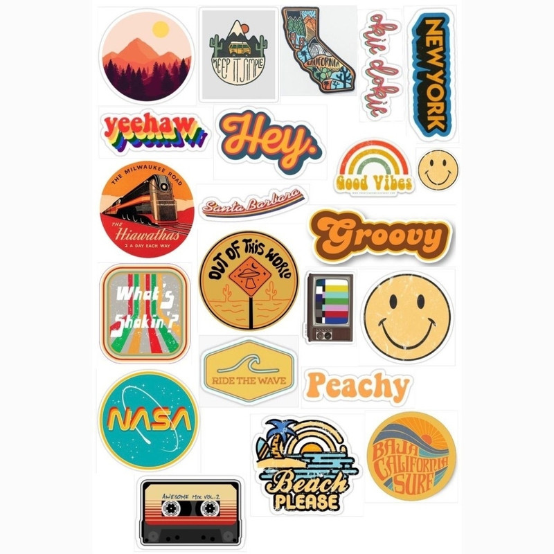 استیکر لب تاپ طرح  cool guys مجموعه 22 عددی