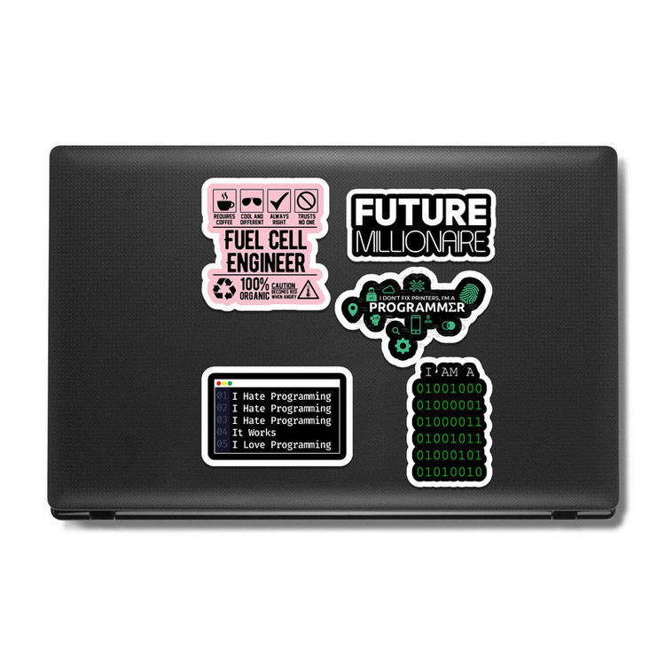 استیکر لپ تاپ و موبایل گوفی طرح برنامه نویسی مدل Future Bili مجموعه 5 عددی