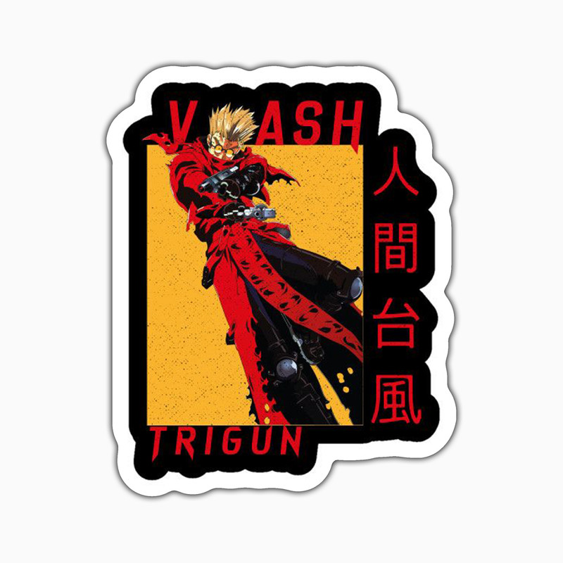 استیکر لپ تاپ و موبایل بووم طرح انیمه Trigun مدل Vaash کد PS147