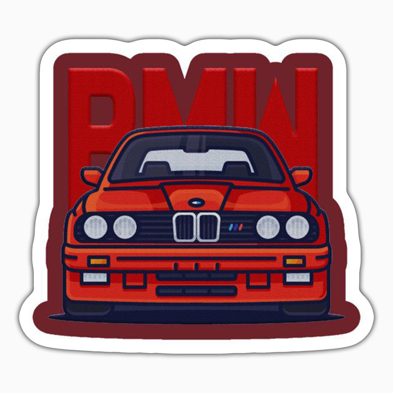 استیکر لپ تاپ و موبایل بووم طرح ماشین مدل BMW Classic کد ZX023