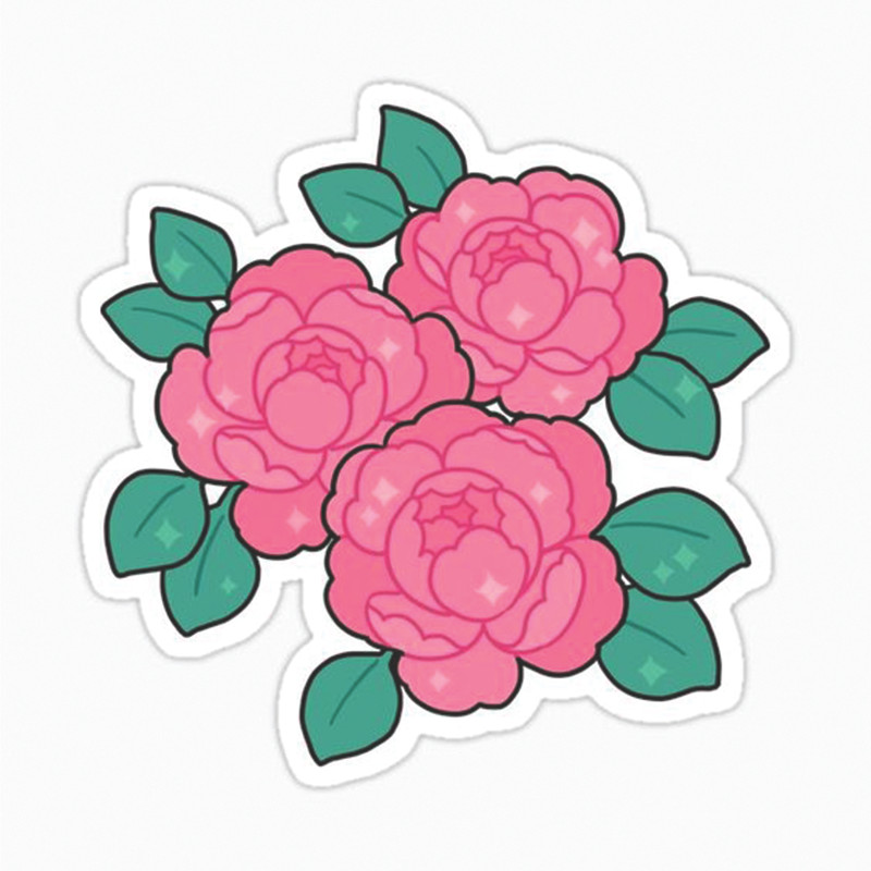 استیکر لپ تاپ طرح گل کد 2564