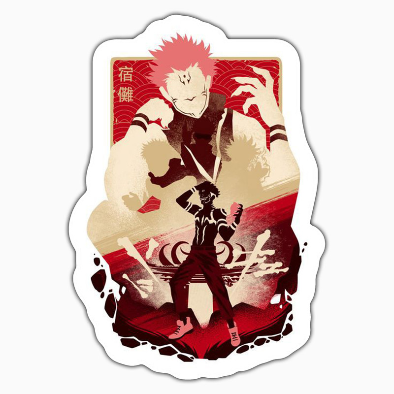 استیکر لپ تاپ و موبایل بووم طرح انیمه Jujutsu Kaisen مدل Sukuuna کد MD86