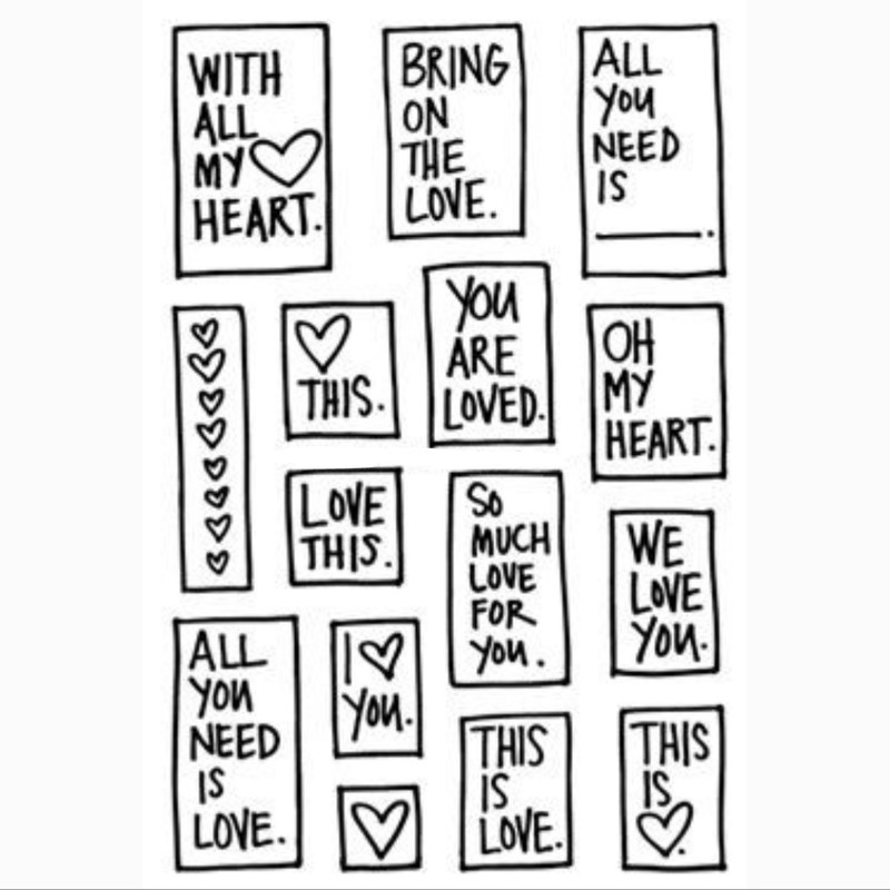 استیکر لپ تاپ طرح love note مجموعه 15 عددی