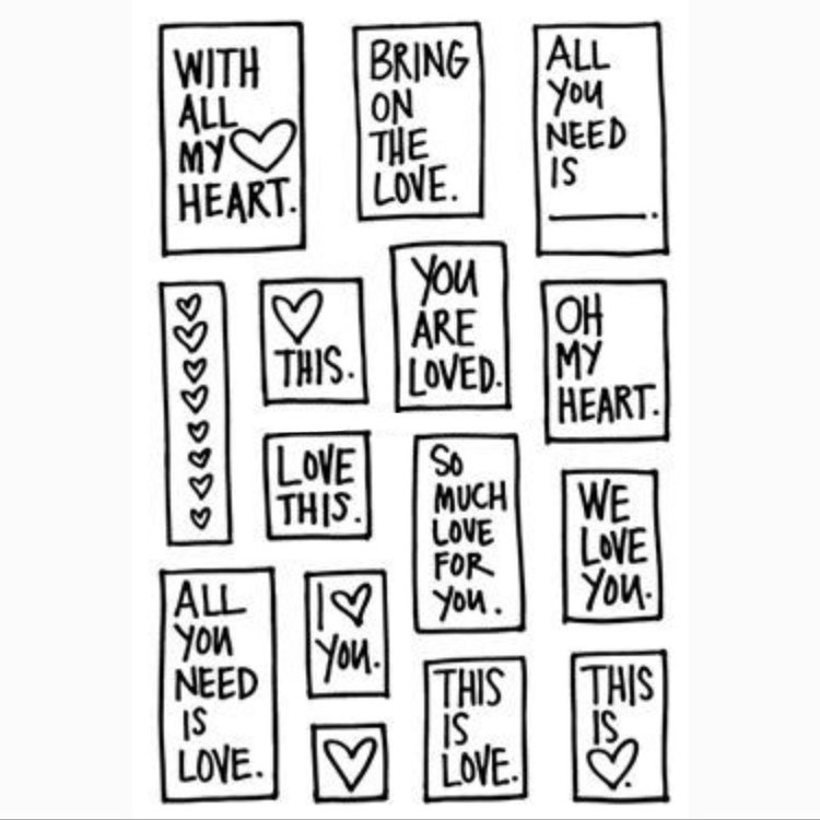 استیکر لپ تاپ طرح love note مجموعه 15 عددی