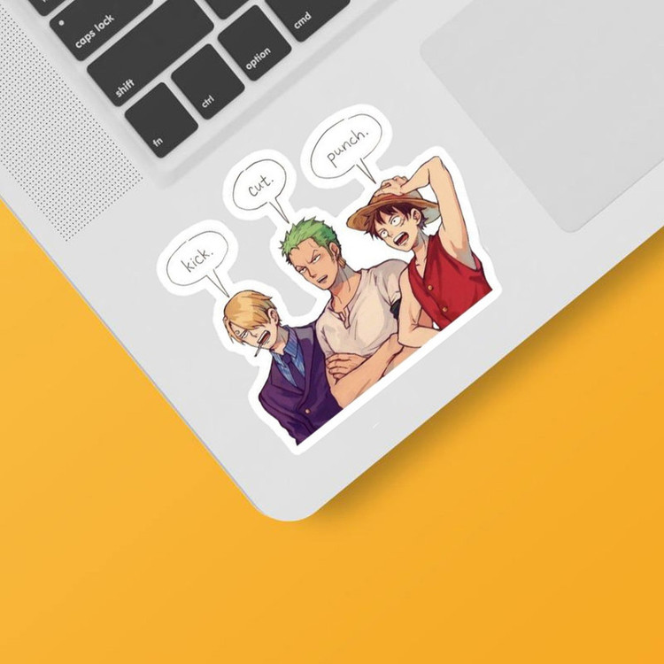 استیکر لپ تاپ و موبایل گوفی طرح انیمه وان پیس مدل Luffy,Sanji,Zoro