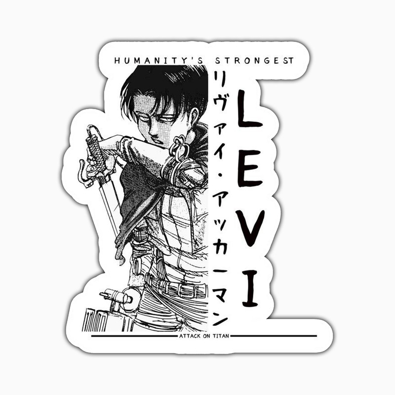 استیکر لپ تاپ و موبایل بووم طرح انیمه Attack On Titan مدل Levi کد MD60