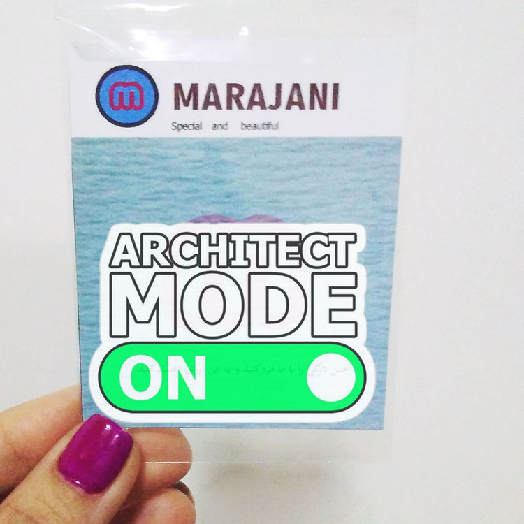 استیکر لپ تاپ مرجانی طرح معماری کد 124