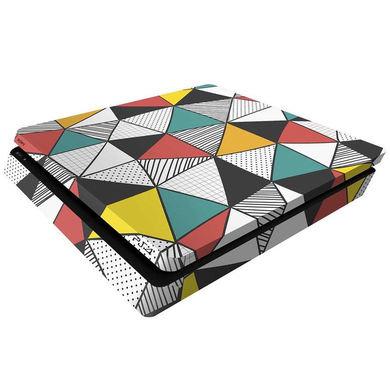 برچسب افقی پلی استیشن 4 اسلیم ونسونی طرح Triangular Geometric