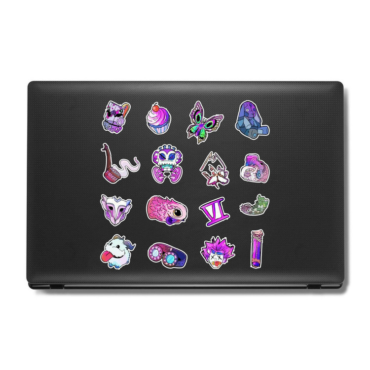 استیکر لپ تاپ و موبایل بووم طرح پیپ صورتی کد 221 مدل PP مجموعه 16 عددی