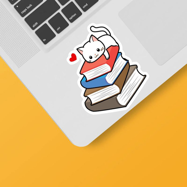 استیکر لپ تاپ و موبایل بووم طرح کتاب کد 201