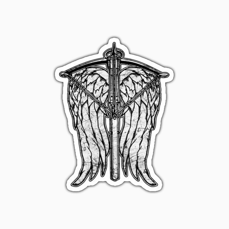 استیکر لپ تاپ و موبایل بووم طرح سریال مردگان متحرک مدل Cross Bow کد FR143