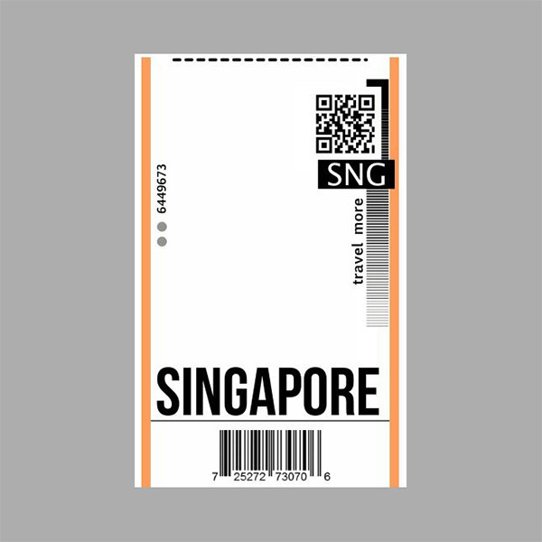 استیکر لپ تاپ مارکت میکس طرح تیکت سنگاپور Singapore ticket کد 1127MMIX