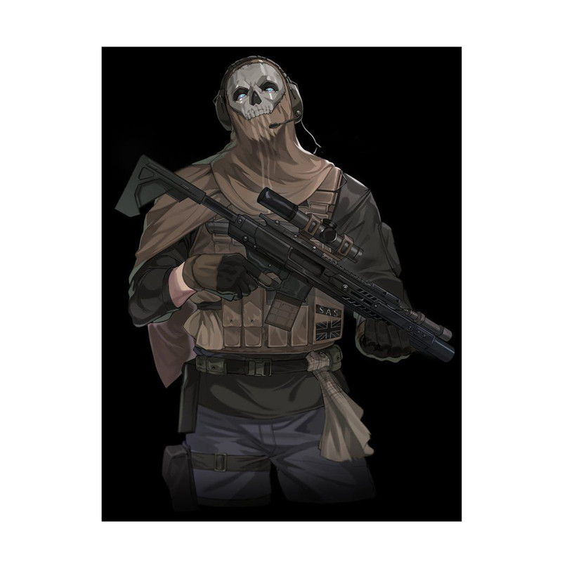 استیکر لپ تاپ و موبایل مدل بازی طرح کال اف دیوتی گوست Call of Duty Ghost کد 3731