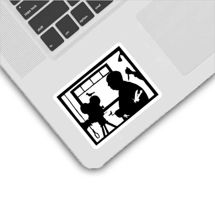 استیکر لپ تاپ و موبایل بووم طرح سینما کلاسیک کد 6347 مجموعه 4 عددی