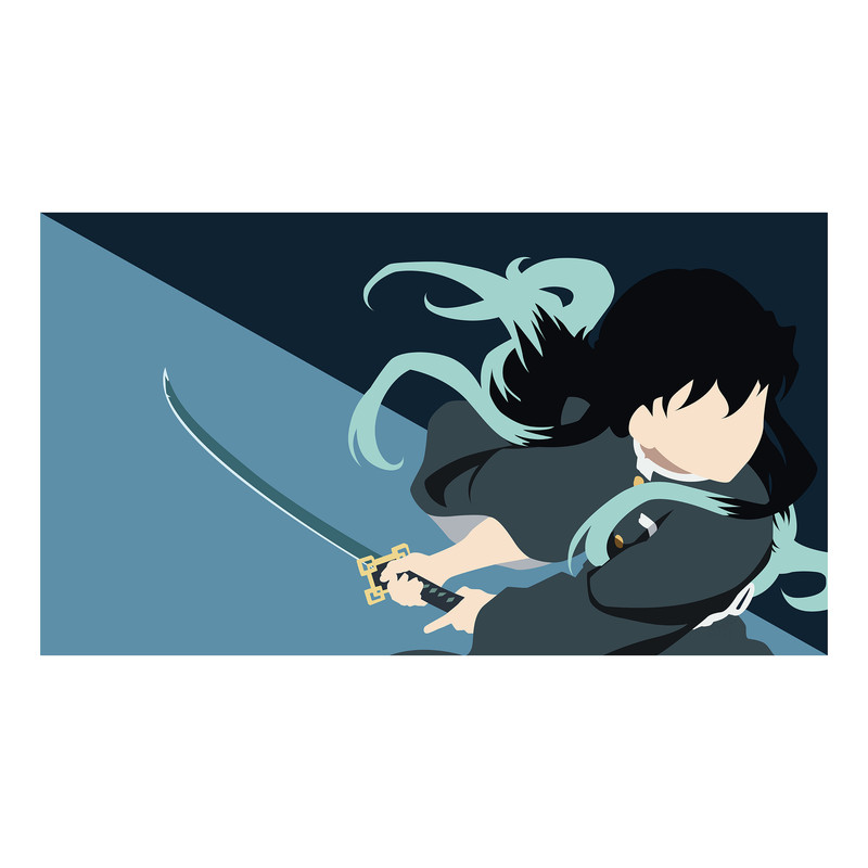 استیکر لپ تاپ و موبایل مدل انیمه طرح شیطان کش مویچیرو توکیتو demon slayer Muichiro Tokito کد 394
