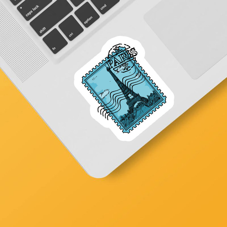 استیکر لپ تاپ و موبایل بووم طرح تمبر برج ایفل کد 147