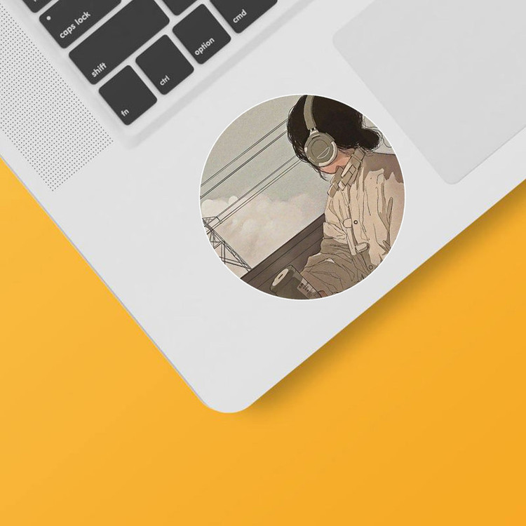 استیکر لپ تاپ و موبایل بووم طرح دختر موودی کد 225