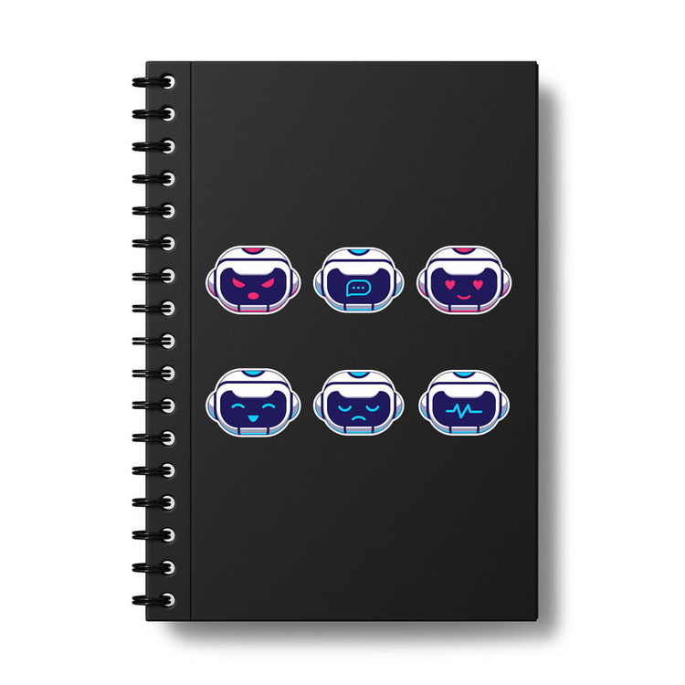 استیکر لپ تاپ و موبایل بووم طرح ربات مدل Emoticon کد MR139 مجموعه 6 عددی