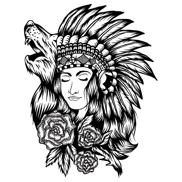 استیکر لپ تاپ طرح Mohicans کد 01