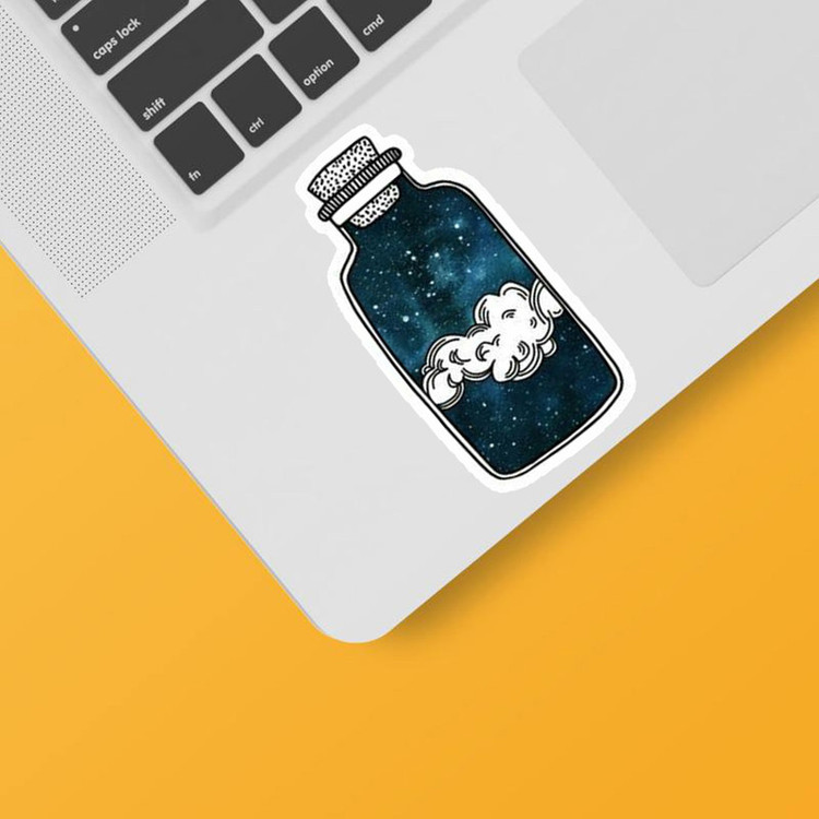 استیکر لپ تاپ و موبایل بووم طرح ابر داخل شیشه کد ER9