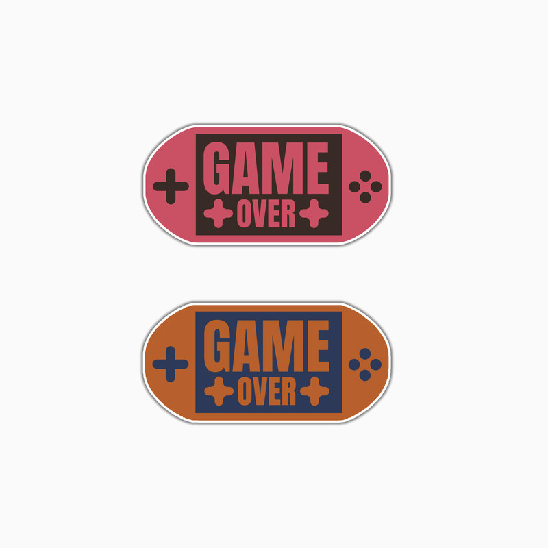 استیکر لپ تاپ و موبایل بووم طرح گیمینگ مدل Game Over کد MD68 مجموعه 2 عددی