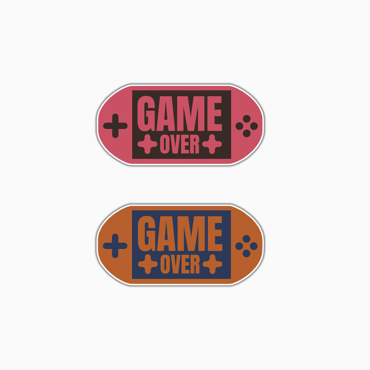 استیکر لپ تاپ و موبایل بووم طرح گیمینگ مدل Game Over کد MD68 مجموعه 2 عددی