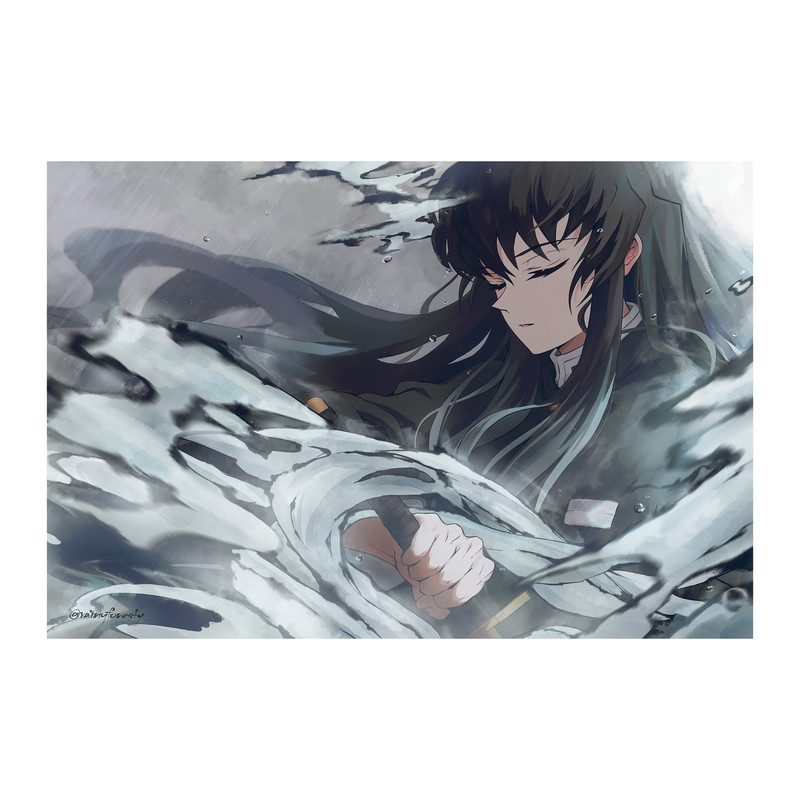استیکر لپ تاپ و موبایل مدل انیمه طرح شیطان کش مویچیرو توکیتو demon slayer Muichiro Tokito کد 395