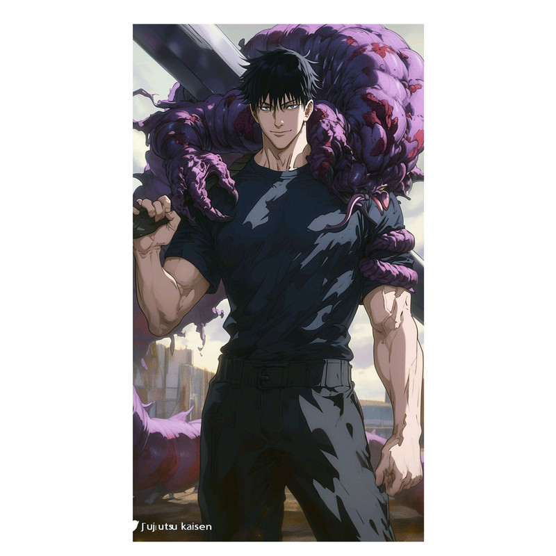 استیکر لپ تاپ و موبایل مدل انیمه طرح جوجوتسو کایسن توجی فوشیگورو Jujutsu Kaisen Toji Fushiguro کد 439