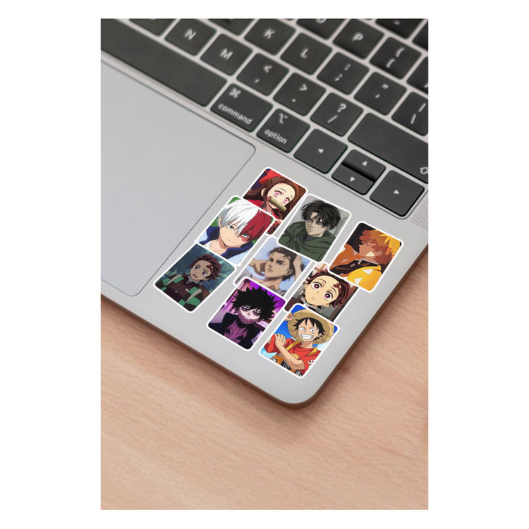 استیکر لپ تاپ و موبایل گوفی طرح انیمه مدل Anime کد 32 مجموعه 9 عددی