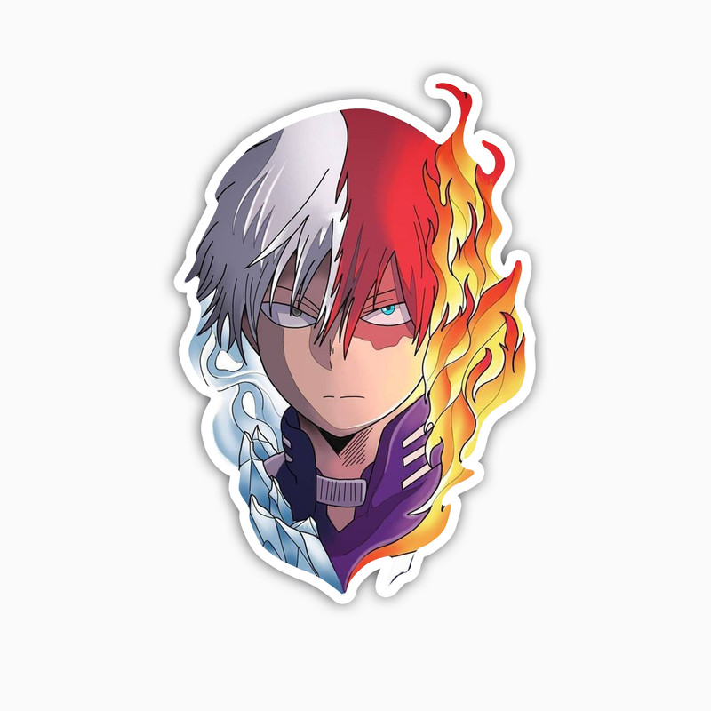 استیکر لپ تاپ و موبایل بووم طرح انیمه My hero academy مدل  Todoroki کد NY14