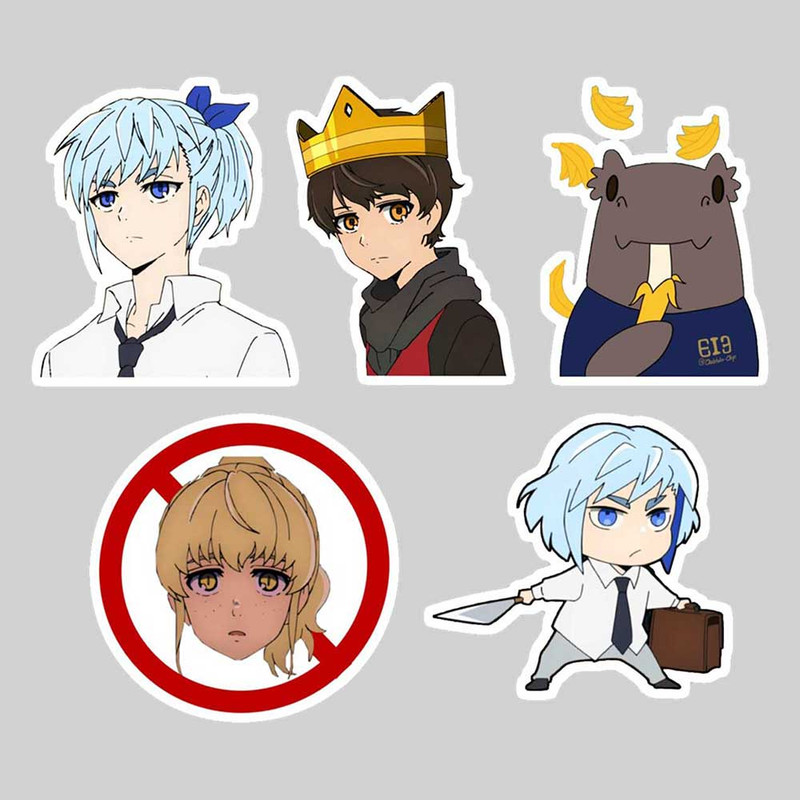 استیکر لپ تاپ پیکسل میکسل مدل انیمه tower of god مجموعه 5 عددی