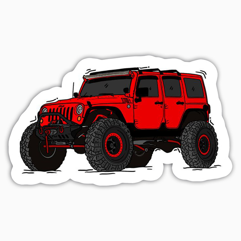 استیکر لپ تاپ و موبایل بووم طرح ماشین مدل Jeep Wrangler کد AG40