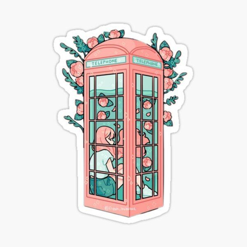 استیکر لپ تاپ طرح باجه تلفن کد 2631