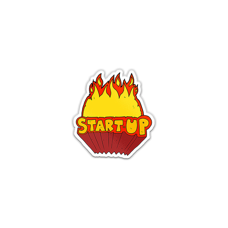 استیکر لپ تاپ طرح startup_on_fire کد 13