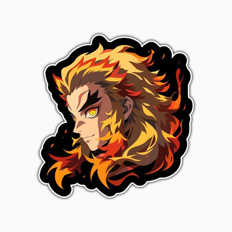 استیکر لپ تاپ و موبایل بووم طرح انیمه Demon Slayer مدل Rengoku کد PS107