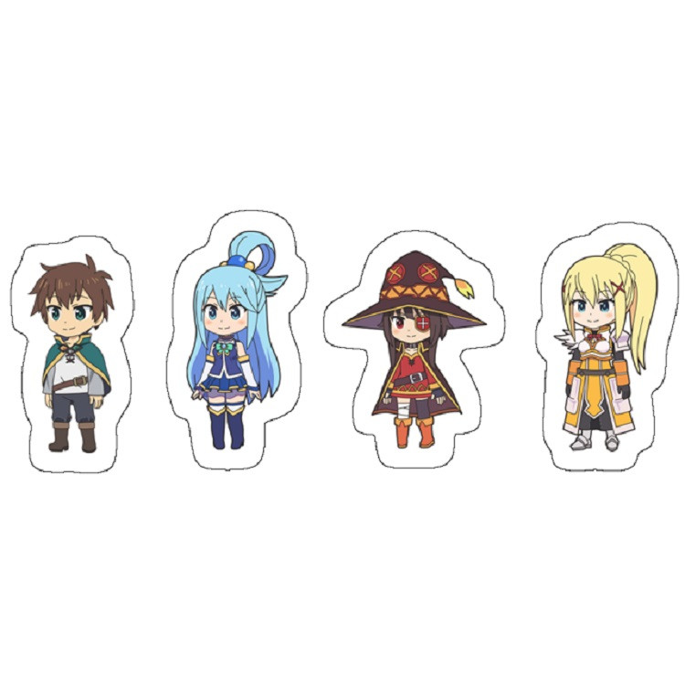 استیکر لپ تاپ مدل Isekai Quartet Konosuba Characters بسته 4عددی