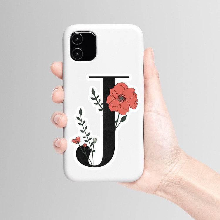 استیکر لپ تاپ و موبایل بووم طرح حروف انگلیسی مدل J کد 04