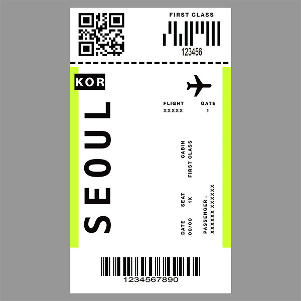 استیکر لپ تاپ مارکت میکس طرح تیکت سئول Seoul ticket کد 1125MMIX