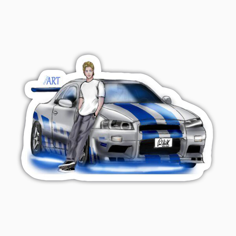 استیکر لپ تاپ و موبایل بووم طرح فیلم سریع و خشن مدل Paul Walker ART کد FD14
