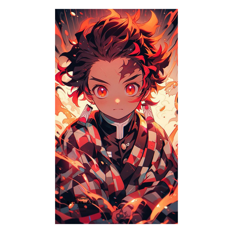 استیکر لپ تاپ و موبایل مدل انیمه طرح شیطان کش کامادو تانجیرو demon slayer kamado tanjiro کد 302
