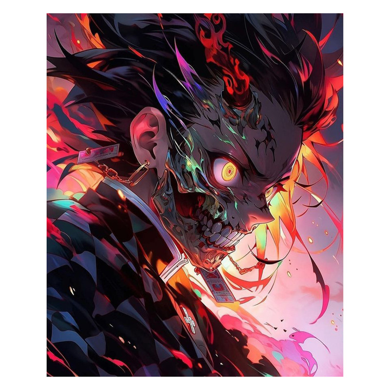 استیکر لپ تاپ و موبایل مدل انیمه طرح شیطان کش کامادو تانجیرو demon slayer kamado tanjiro کد 278