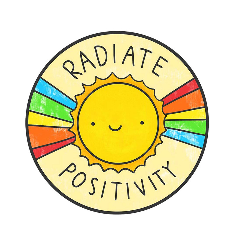 استیکر لپ تاپ طرح Radiate Positivity رنگین کمان کد ST-363