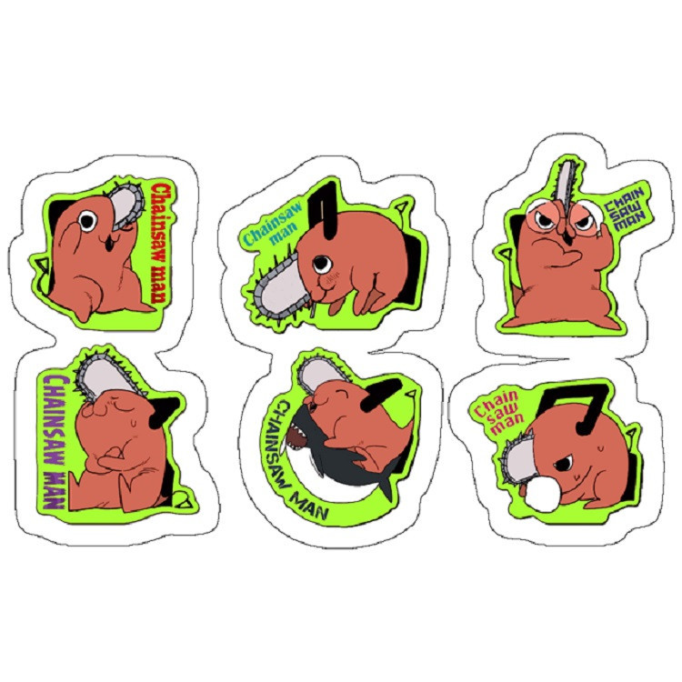 استیکر لپ تاپ مدل Chainsaw man Pochita بسته 3 عددی